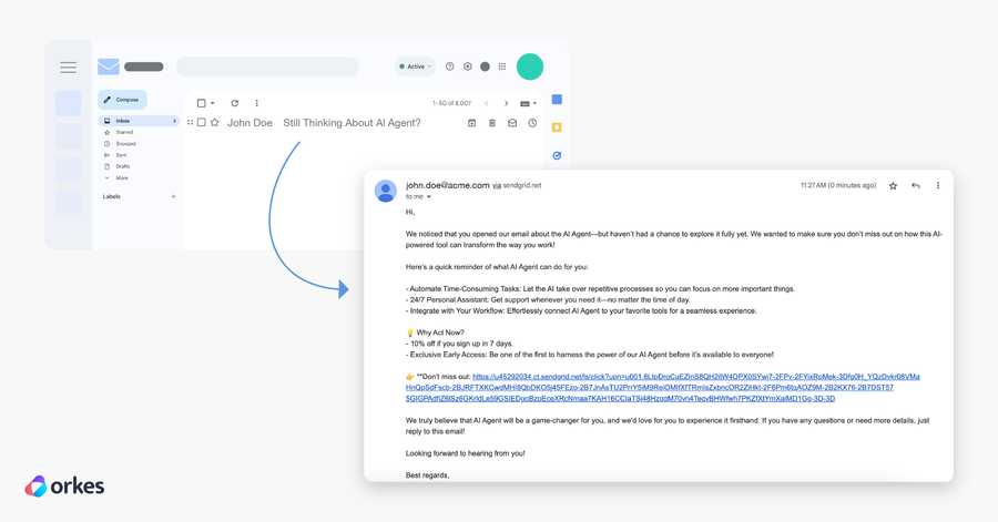 Follow-up email received for the open event