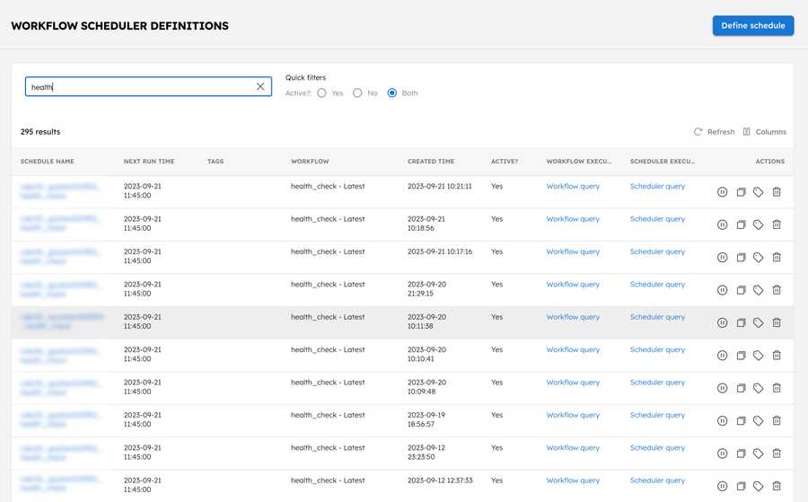 Scheduler for Health Check workflow
